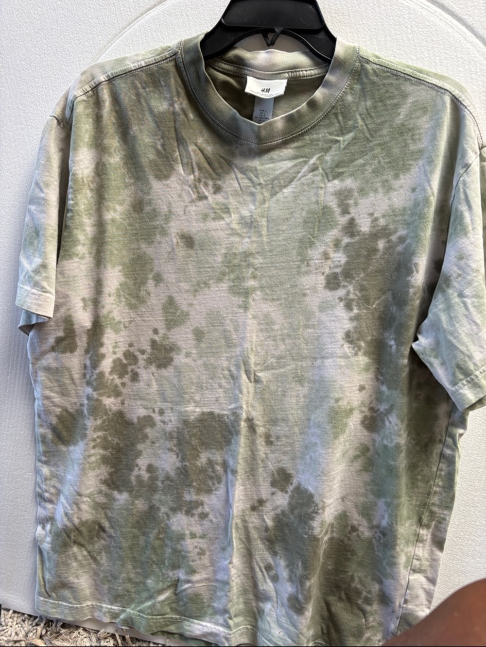 H&M Olive & Gray Tie-Dye Short Sleeve Tee
